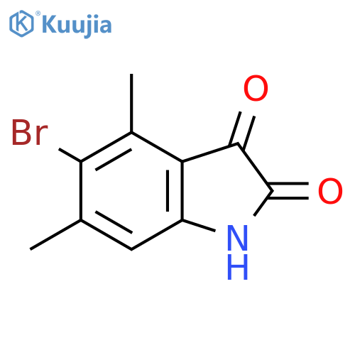 5-bromo-4,6-dimethyl-2,3-dihydro-1H-indole-2,3-dione structure