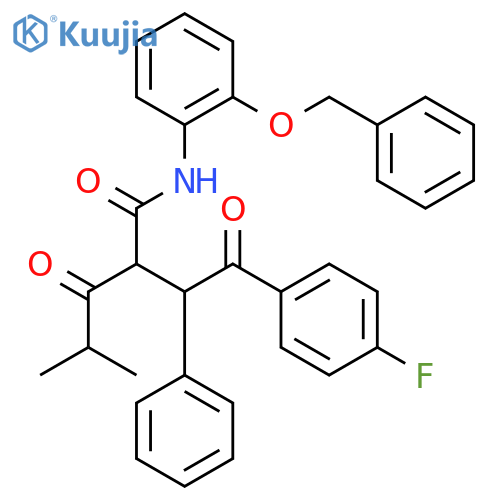 2-2-(4-Fluorophenyl)-2-oxo-1-phenyl-ethyl-4-methyl-3-oxo-pentanoic Acid, (2-Benzyloxy-phenyl)-amide structure