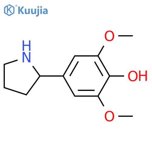 2,6-dimethoxy-4-(pyrrolidin-2-yl)phenol structure