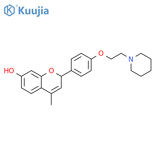 2H-1-Benzopyran-7-ol, 4-methyl-2-[4-[2-(1-piperidinyl)ethoxy]phenyl]- structure
