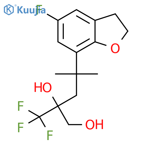 4-(5-Fluoro-2,3-dihydrobenzofuran-7-yl)-4-methyl-2-(trifluoromethyl)pentane-1,2-diol structure