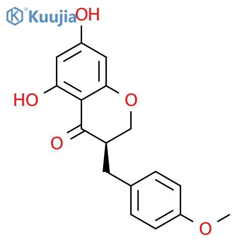 (R)-5,7-dihydroxy-3-(4'-methoxybenzyl)chroman-4-one structure