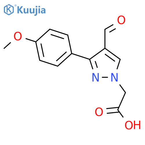 2-4-formyl-3-(4-methoxyphenyl)-1H-pyrazol-1-ylacetic acid structure