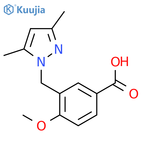 3-(3,5-Dimethyl-1h-pyrazol-1-yl)methyl-4-methoxybenzoic acid structure
