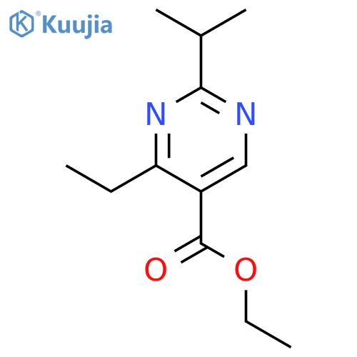 Ethyl 2-isopropyl-4-ethyl-5-pyrimidine carboxylate structure