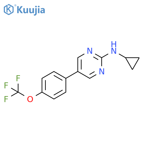 N-cyclopropyl-5-4-(trifluoromethoxy)phenylpyrimidin-2-amine structure