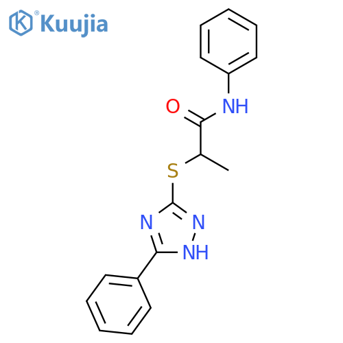 Propanamide, N-phenyl-2-[(5-phenyl-1H-1,2,4-triazol-3-yl)thio]- structure