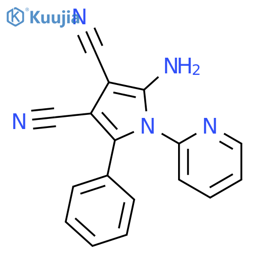 1H-Pyrrole-3,4-dicarbonitrile, 2-amino-5-phenyl-1-(2-pyridinyl)- structure