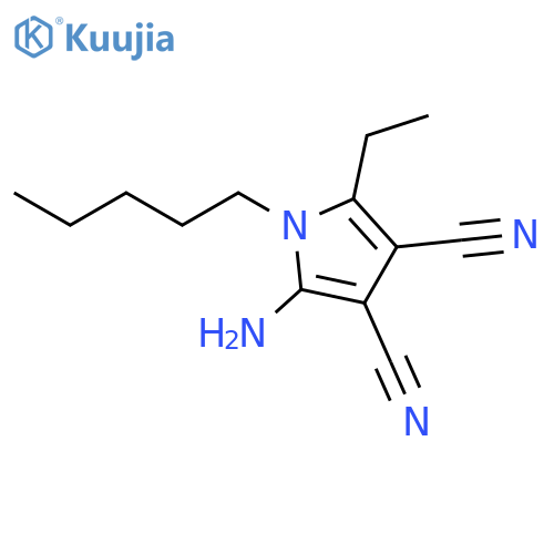 1H-Pyrrole-3,4-dicarbonitrile, 2-amino-5-ethyl-1-pentyl- structure