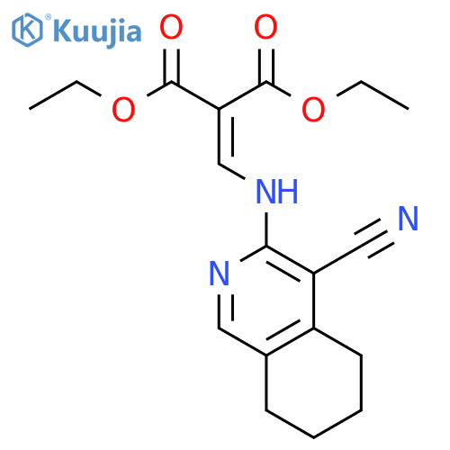 Propanedioic acid,[[(4-cyano-5,6,7,8-tetrahydro-3-isoquinolinyl)amino]methylene]-, diethylester structure