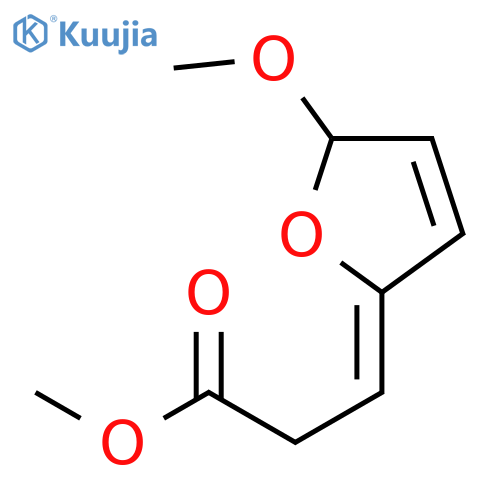 Propanoic acid, 3-(5-methoxy-2(5H)-furanylidene)-, methyl ester, (E)- structure