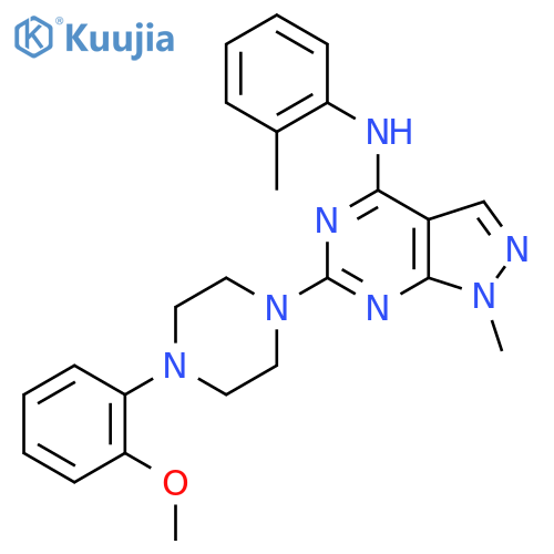 6-4-(2-methoxyphenyl)piperazin-1-yl-1-methyl-N-(2-methylphenyl)-1H-pyrazolo3,4-dpyrimidin-4-amine structure