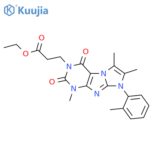 ethyl 3-1,6,7-trimethyl-8-(2-methylphenyl)-2,4-dioxo-1H,2H,3H,4H,8H-imidazo1,2-gpurin-3-ylpropanoate structure