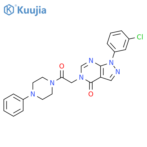 1-(3-chlorophenyl)-5-2-oxo-2-(4-phenylpiperazin-1-yl)ethyl-1H,4H,5H-pyrazolo3,4-dpyrimidin-4-one structure