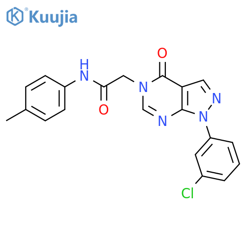2-1-(3-chlorophenyl)-4-oxo-1H,4H,5H-pyrazolo3,4-dpyrimidin-5-yl-N-(4-methylphenyl)acetamide structure