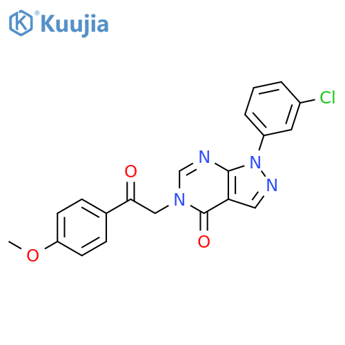 1-(3-chlorophenyl)-5-2-(4-methoxyphenyl)-2-oxoethyl-1H,4H,5H-pyrazolo3,4-dpyrimidin-4-one structure
