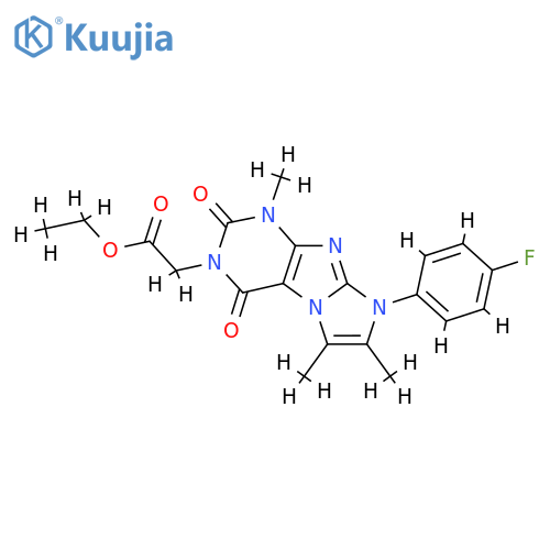 ethyl 2-8-(4-fluorophenyl)-1,6,7-trimethyl-2,4-dioxo-1H,2H,3H,4H,8H-imidazo1,2-gpurin-3-ylacetate structure