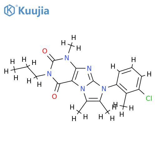 8-(3-chloro-2-methylphenyl)-1,6,7-trimethyl-3-propyl-1H,2H,3H,4H,8H-imidazo1,2-gpurine-2,4-dione structure