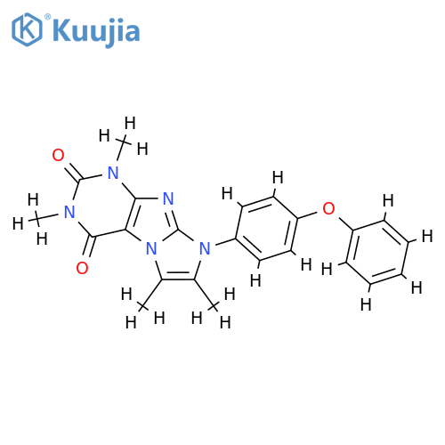 1,3,6,7-tetramethyl-8-(4-phenoxyphenyl)-1H,2H,3H,4H,8H-imidazo1,2-gpurine-2,4-dione structure