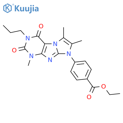 ethyl 4-{1,6,7-trimethyl-2,4-dioxo-3-propyl-1H,2H,3H,4H,8H-imidazo1,2-gpurin-8-yl}benzoate structure