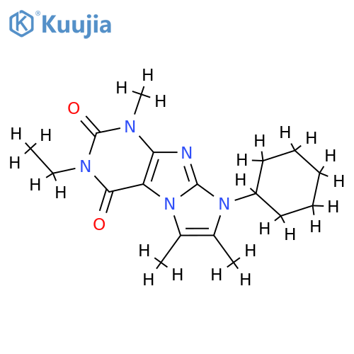 8-cyclohexyl-3-ethyl-1,6,7-trimethyl-1H,2H,3H,4H,8H-imidazo1,2-gpurine-2,4-dione structure