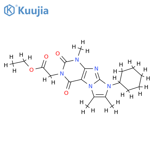 ethyl 2-{8-cyclohexyl-1,6,7-trimethyl-2,4-dioxo-1H,2H,3H,4H,8H-imidazo1,2-gpurin-3-yl}acetate structure