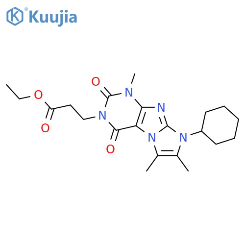 ethyl 3-{8-cyclohexyl-1,6,7-trimethyl-2,4-dioxo-1H,2H,3H,4H,8H-imidazo1,2-gpurin-3-yl}propanoate structure