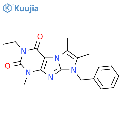 8-benzyl-3-ethyl-1,6,7-trimethyl-1H,2H,3H,4H,8H-imidazo1,2-gpurine-2,4-dione structure