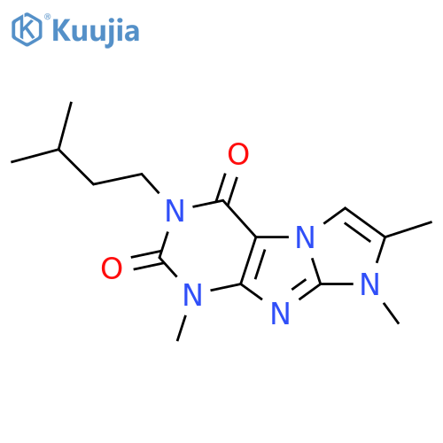 1,7,8-trimethyl-3-(3-methylbutyl)-1H,2H,3H,4H,8H-imidazo1,2-gpurine-2,4-dione structure