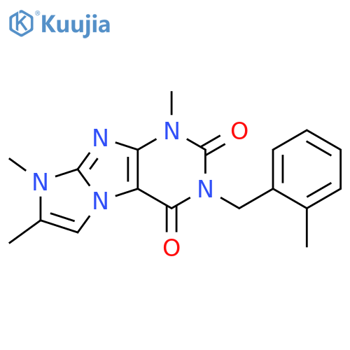1,7,8-trimethyl-3-(2-methylphenyl)methyl-1H,2H,3H,4H,8H-imidazo1,2-gpurine-2,4-dione structure