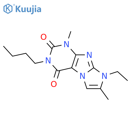 3-butyl-8-ethyl-1,7-dimethyl-1H,2H,3H,4H,8H-imidazo1,2-gpurine-2,4-dione structure
