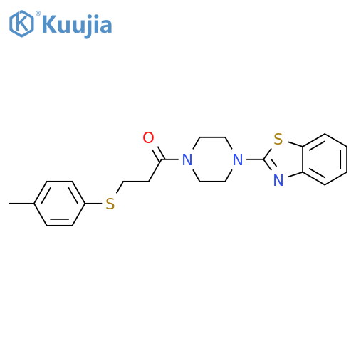1-4-(1,3-benzothiazol-2-yl)piperazin-1-yl-3-(4-methylphenyl)sulfanylpropan-1-one structure