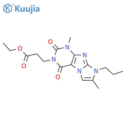 ethyl 3-{1,7-dimethyl-2,4-dioxo-8-propyl-1H,2H,3H,4H,8H-imidazo1,2-gpurin-3-yl}propanoate structure