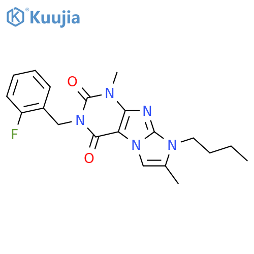 8-butyl-3-(2-fluorophenyl)methyl-1,7-dimethyl-1H,2H,3H,4H,8H-imidazo1,2-gpurine-2,4-dione structure