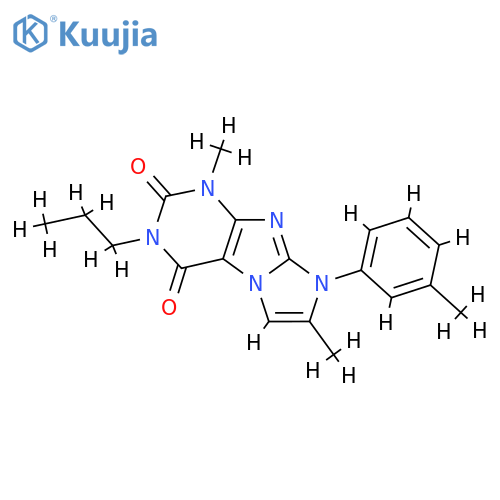 1,7-dimethyl-8-(3-methylphenyl)-3-propyl-1H,2H,3H,4H,8H-imidazo1,2-gpurine-2,4-dione structure