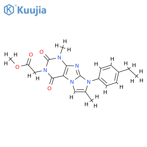 methyl 2-8-(4-ethylphenyl)-1,7-dimethyl-2,4-dioxo-1H,2H,3H,4H,8H-imidazo1,2-gpurin-3-ylacetate structure