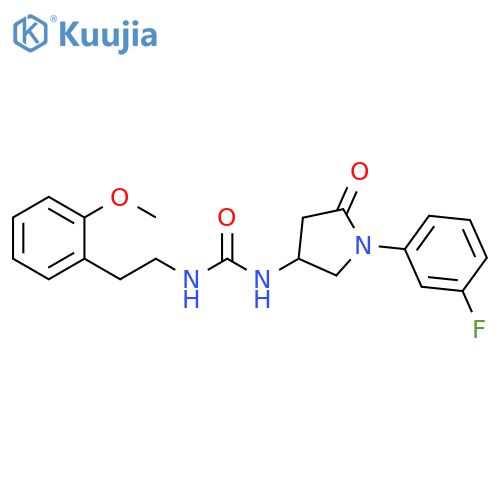 3-1-(3-fluorophenyl)-5-oxopyrrolidin-3-yl-1-2-(2-methoxyphenyl)ethylurea structure