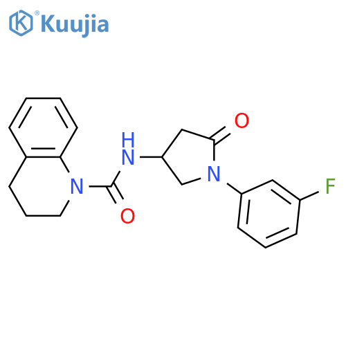 N-1-(3-fluorophenyl)-5-oxopyrrolidin-3-yl-1,2,3,4-tetrahydroquinoline-1-carboxamide structure