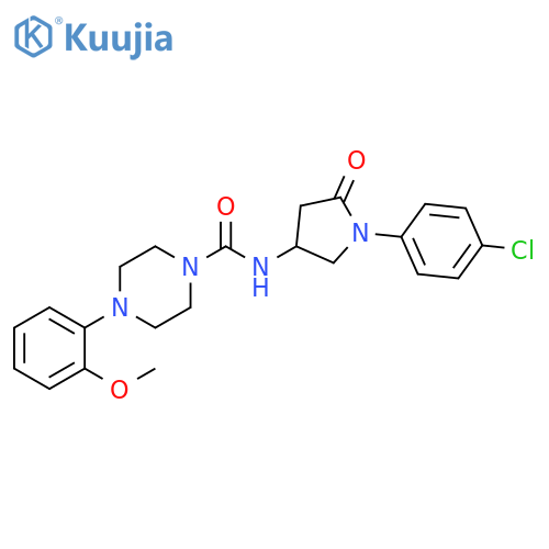 N-1-(4-chlorophenyl)-5-oxopyrrolidin-3-yl-4-(2-methoxyphenyl)piperazine-1-carboxamide structure