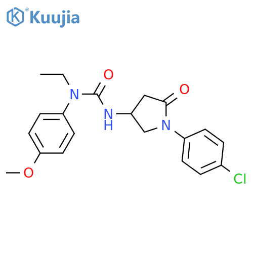 3-1-(4-chlorophenyl)-5-oxopyrrolidin-3-yl-1-ethyl-1-(4-methoxyphenyl)urea structure
