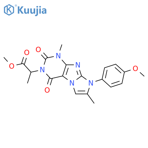 methyl 2-8-(4-methoxyphenyl)-1,7-dimethyl-2,4-dioxo-1H,2H,3H,4H,8H-imidazo1,2-gpurin-3-ylpropanoate structure