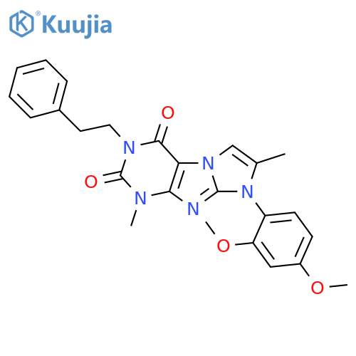 8-(2,4-dimethoxyphenyl)-1,7-dimethyl-3-(2-phenylethyl)-1H,2H,3H,4H,8H-imidazo1,2-gpurine-2,4-dione structure