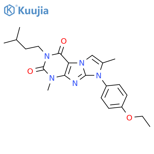 8-(4-ethoxyphenyl)-1,7-dimethyl-3-(3-methylbutyl)-1H,2H,3H,4H,8H-imidazo1,2-gpurine-2,4-dione structure