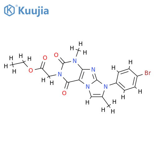 ethyl 2-8-(4-bromophenyl)-1,7-dimethyl-2,4-dioxo-1H,2H,3H,4H,8H-imidazo1,2-gpurin-3-ylacetate structure