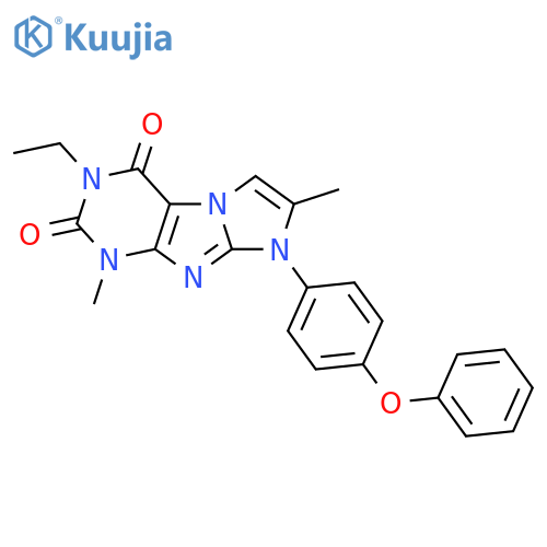 3-ethyl-1,7-dimethyl-8-(4-phenoxyphenyl)-1H,2H,3H,4H,8H-imidazo1,2-gpurine-2,4-dione structure