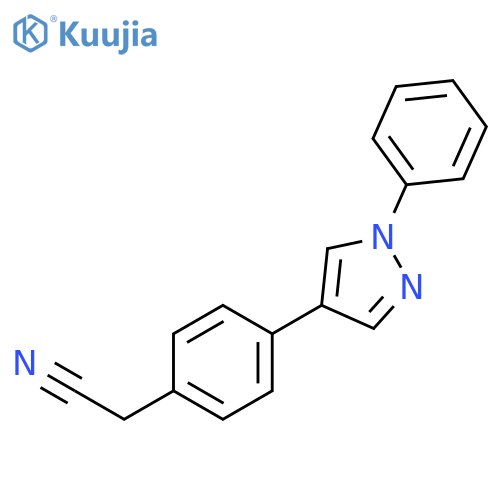 Benzeneacetonitrile, 4-(1-phenyl-1H-pyrazol-4-yl)- structure