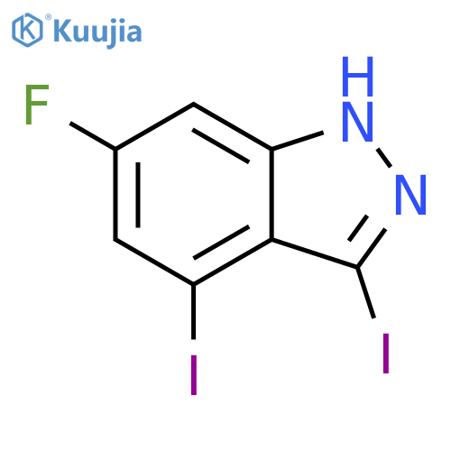 3,4-Diiodo-6-fluoro-(1H)indazole structure