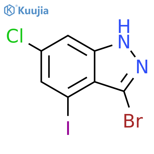 3-Bromo-6-chloro-4-iodo (1H)indazole structure