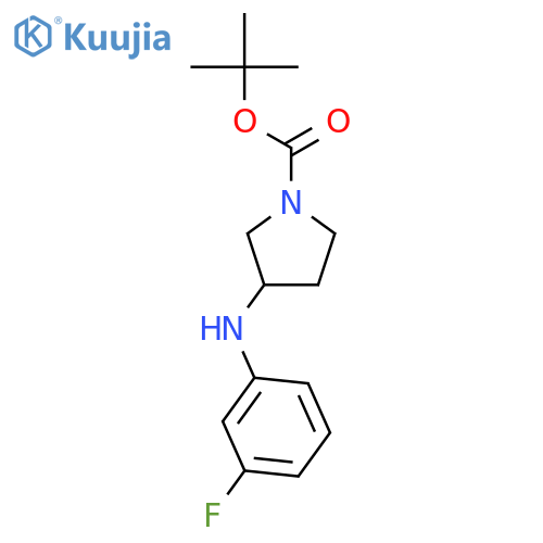 1-Pyrrolidinecarboxylicacid, 3-[(3-fluorophenyl)amino]-, 1,1-dimethylethyl ester structure