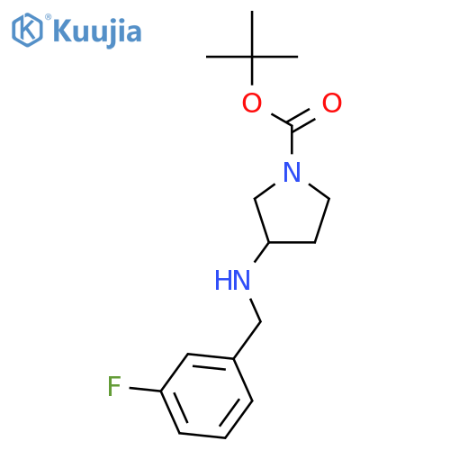 1-Pyrrolidinecarboxylicacid, 3-[[(3-fluorophenyl)methyl]amino]-, 1,1-dimethylethyl ester structure